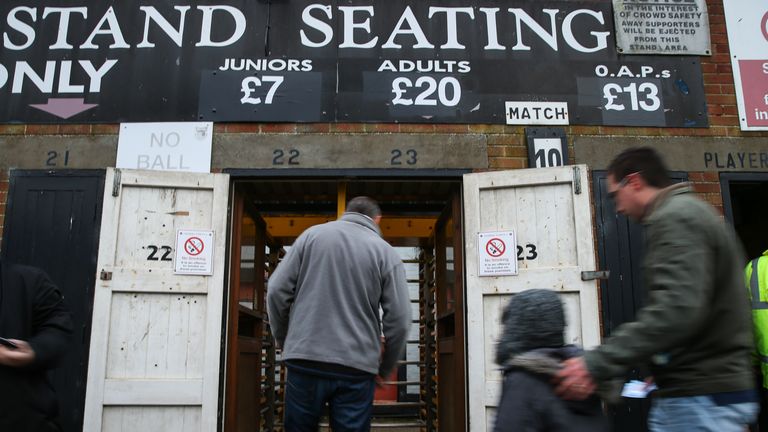 Crowd attendances at Grimsby home fixtures have dwindled in recent years