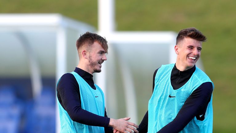 during the England Training Session at St Georges Park on October 11, 2018 in Burton-upon-Trent, England.