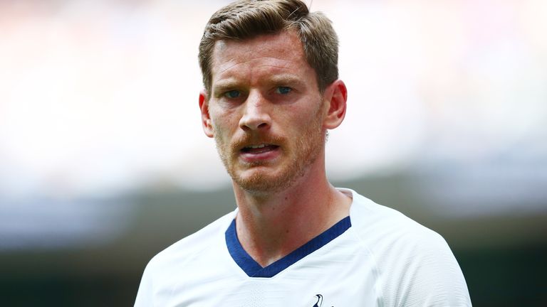 Jan Vertonghen made his first appearance of the season for Tottenham against Arsenal on Sunday