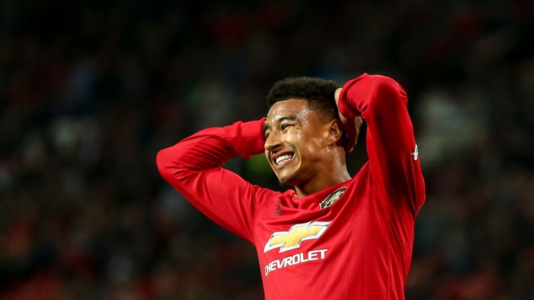 Manchester United&#39;s Jesse Lingard during the Carabao Cup match against Rochdale 