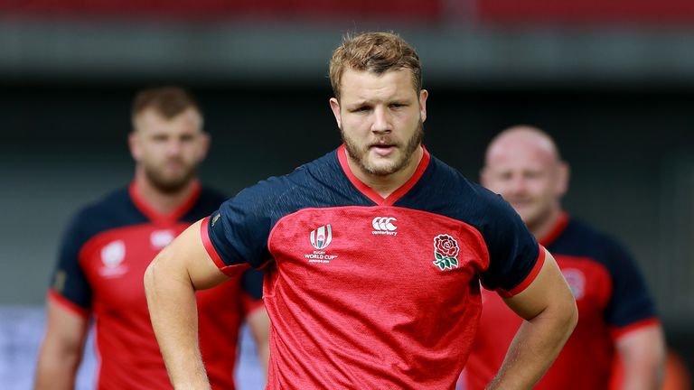 England lock Joe Launchbury trains with squad ahead of game with USA in Kobe