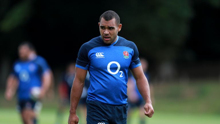 Joe Marchant looks on during the England training session held at Pennyhill Park on August 08, 2019 in Bagshot, England. (P