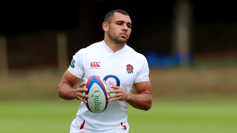 Joe Marchant looks on during the England captain&#39;s run held at Pennyhill Park on August 10, 2019 in Bagshot, England