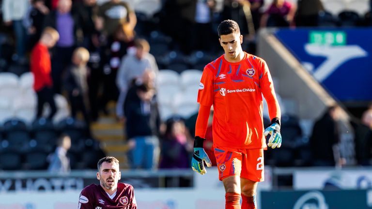 Hearts players looked dejected after failing to net past St Mirren