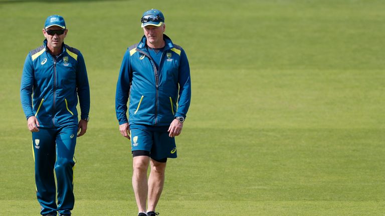 Australia coach Justin Langer and mentor Steve Waugh