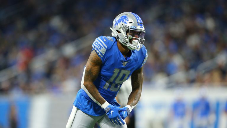 Kenny Golladay in action for the Detroit Lions during the pre-season game against the Buffalo Bills