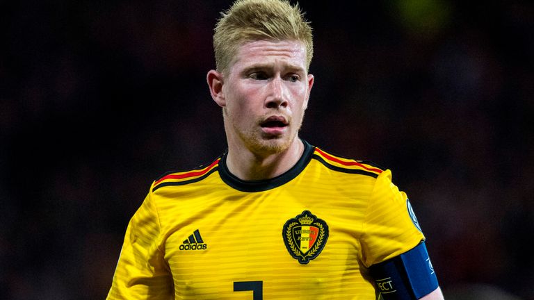 Kevin De Bruyne in action for Belgium 