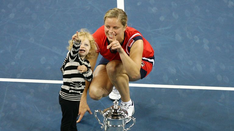 Kim Clijsters became the first mother to win a Grand Slam title since Evonne Goolagong at Wimbledon in 1980