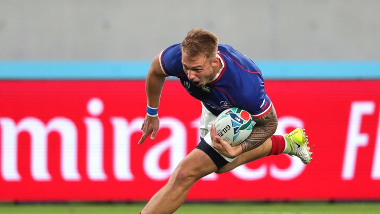 Kirill Golosnitskiy scores the first try of the 2019 World Cup