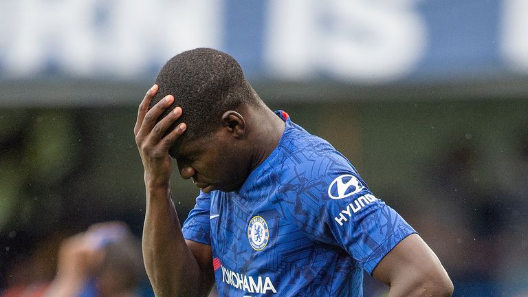 Kurt Zouma reacts at the end of the match after his own goal caused Chelsea to miss out on all three points at home to Sheffield United