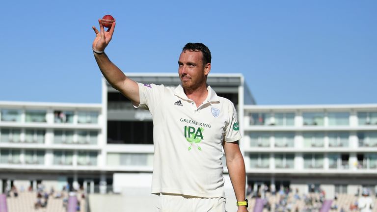 Seamer Kyle Abbott acknowledges the applause for his sensational match performance