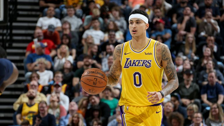 Kyle Kuzma in action for Los Angeles Lakers