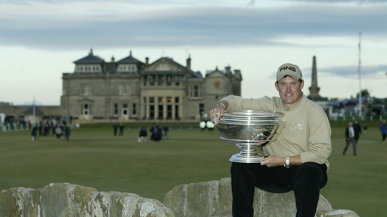 ST ANDREWS, SCOTLAND - SEPTEMBER  28  Lee Westwood of England  the final round of the Dunhill Links Championship on September 28, 2003 on the Old Course, St Andrews, Scotland. (Photo by Ross Kinnaird/Getty Images).