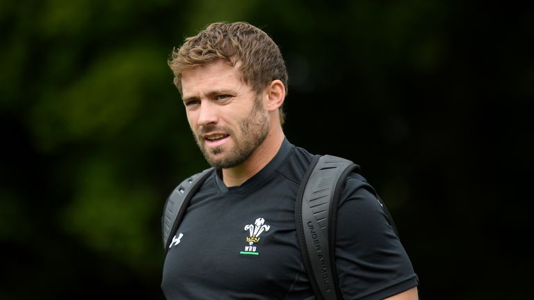 Leigh Halfpenny of Wales arrives during the Wales training session held at the Vale Resort on July 06, 2019 in Cardiff, Wales