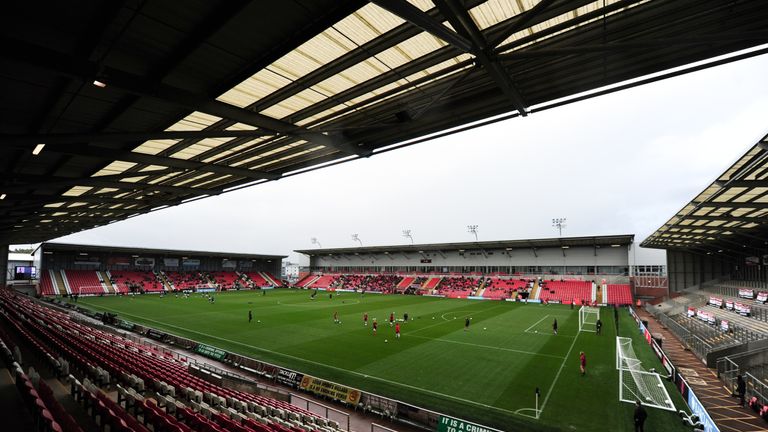 A general view of Leigh Sports Village Stadium