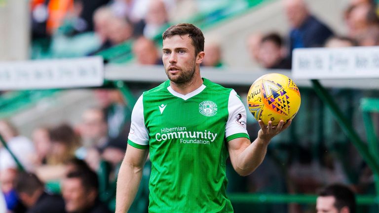 Lewis Stevenson in action for Hibs