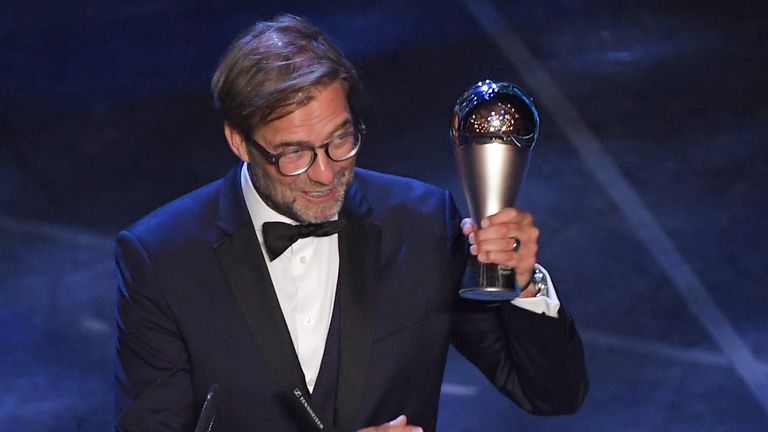 Liverpool boss Jurgen Klopp has won the Best FIFA men's coach award