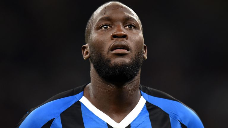 Romelu Lukaku before Inter Milan's game against Lecce