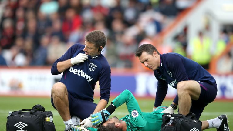 Lukasz Fabianski sustained a thigh injury during the draw against Bournemouth