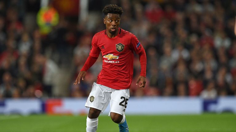 Angel Gomes in action for Manchester United