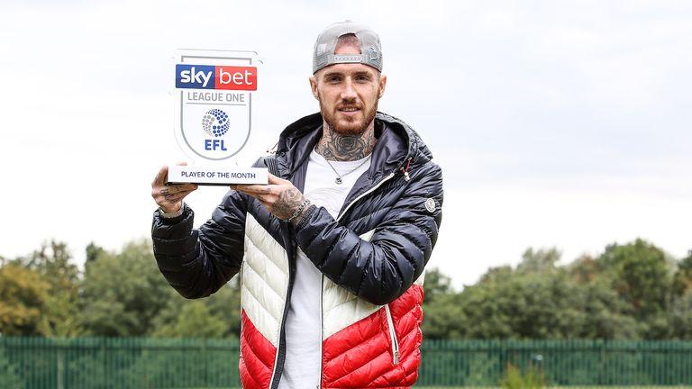 Marcus Maddison of Peterborough United wins the Sky Bet League One Player of the Month award - Mandatory by-line: Joe Meredith/JMP - 10/09/2019 - FOOTBALL -  - , England - Sky Bet Player of the Month Award