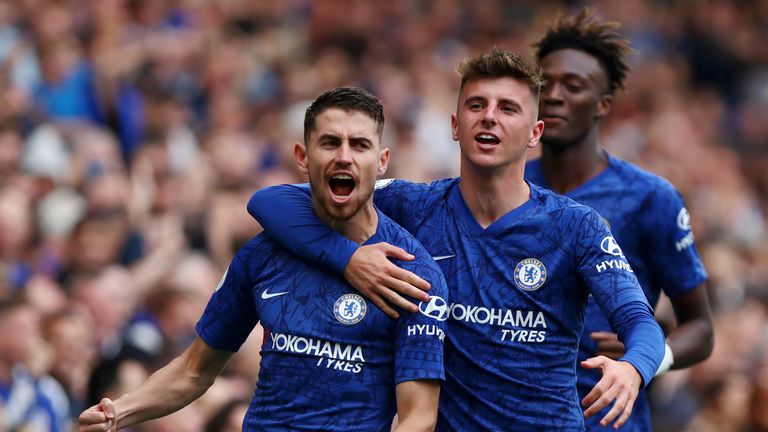 Mason Mount (centre) has impressed since his inclusion at Chelsea under Frank Lampard
