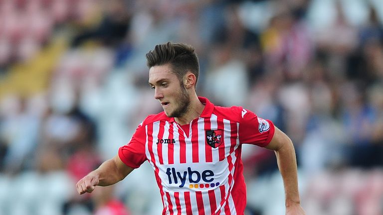 Matt Grimes playing for Exeter City