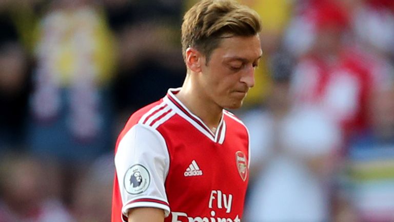 Mesut Ozil was brought off during Arsenal's 2-2 draw at Watford