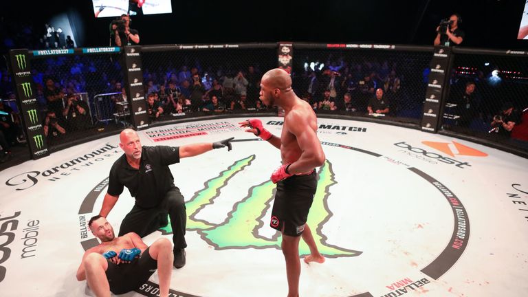 Michael Page knocked out Richard Kiely with a flying knee in round one