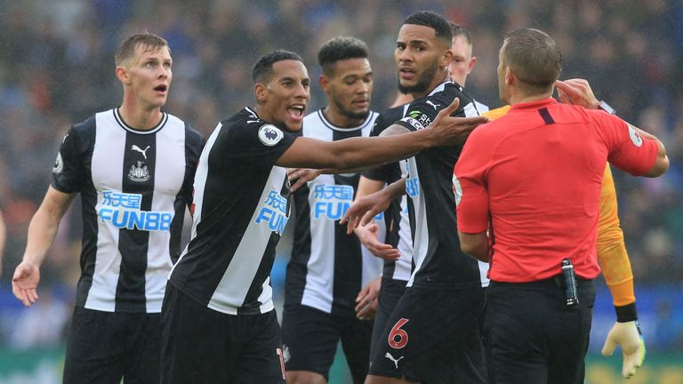 Newcastle were not helped by Isaac Hayden's 43rd-minute red card