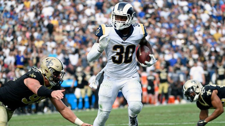 Los Angeles Rams against New Orleans Saints in the NFL