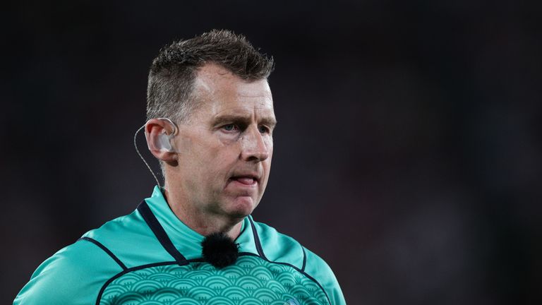 CHOFU, JAPAN - SEPTEMBER 20:  Referee Nigel Owens during the Rugby World Cup 2019 Group A game between Japan and Russia at the Tokyo Stadium on September 20, 2019 in Chofu, Tokyo, Japan. (Photo by Craig Mercer/MB Media/Getty Images)