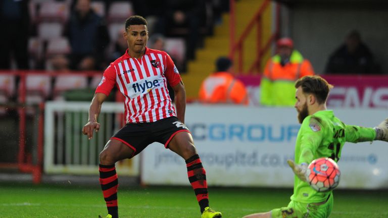 Ollie Watkins playing for Exeter City