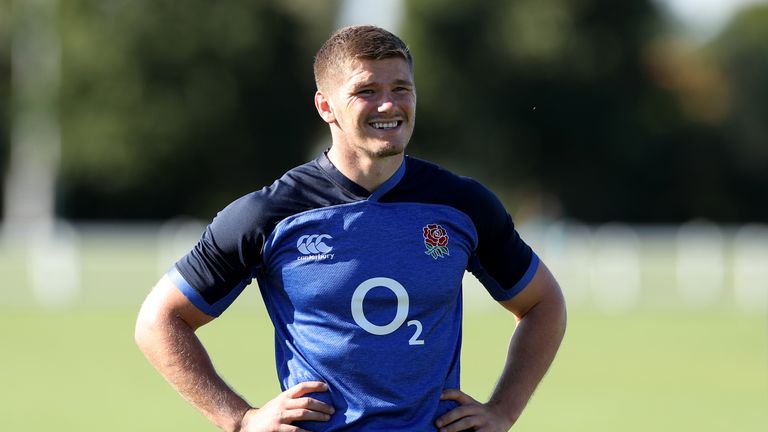 Owen Farrell at England training camp ahead of Italy game