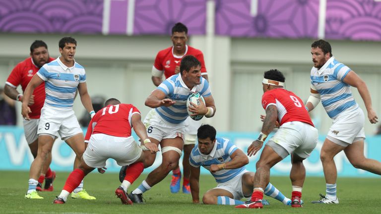 Pablo Matera tests Tonga's defence