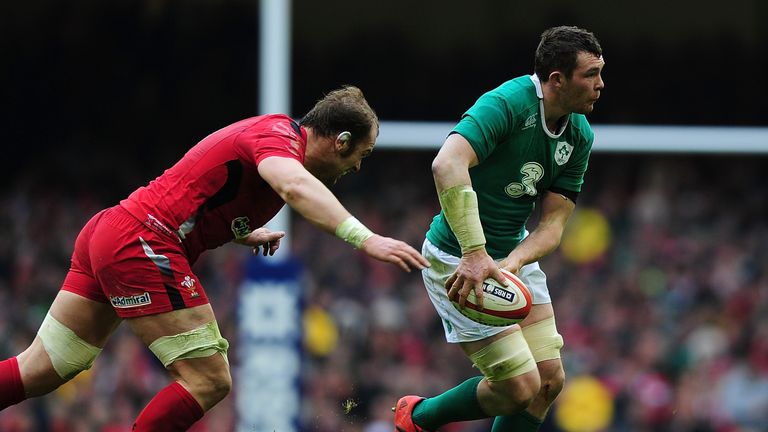 Peter O Mahoney in action for Ireland against Wales