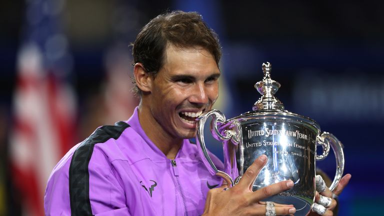 Rafael Nadal is one away from tying Roger Federer's haul of 20 Grand Slam titles