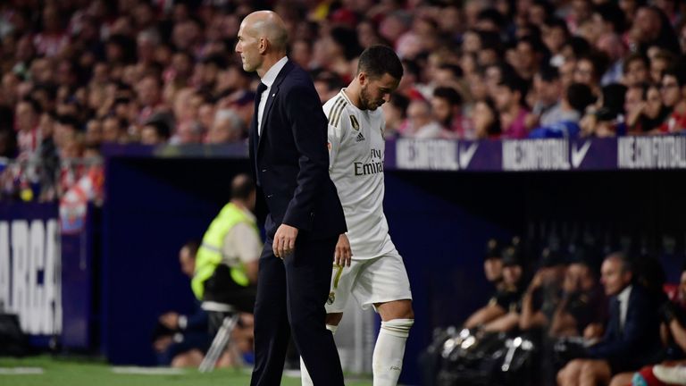 Eden Hazard was subbed off by Zinedine Zidane in the 77th minute