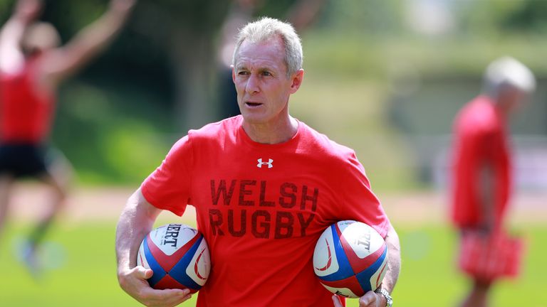 Wales coach Rob Howley during pre Rugby World Cup training