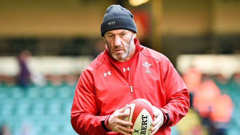 Wales assistant coach Robin McBryde at training