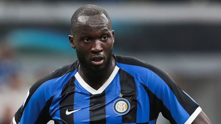 Romelu Lukaku during the Serie A match between Inter Milan and Lecce on August 26, 2019