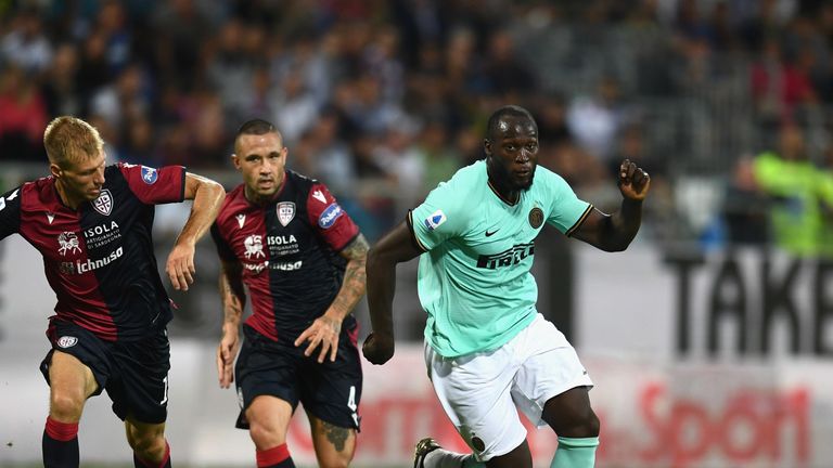 Romelu Lukaku in action vs Cagliari on September 1, 2019