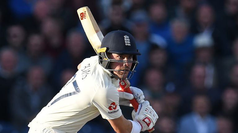 Rory Burns batting at Old Trafford in fourth Ashes Test