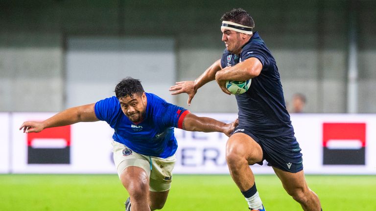 Scotland captain Stuart McInally in action against Samoa