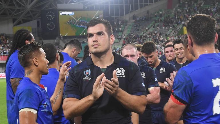 Scotland captain Stuart McInally after the Rugby World Cup win over Samoa