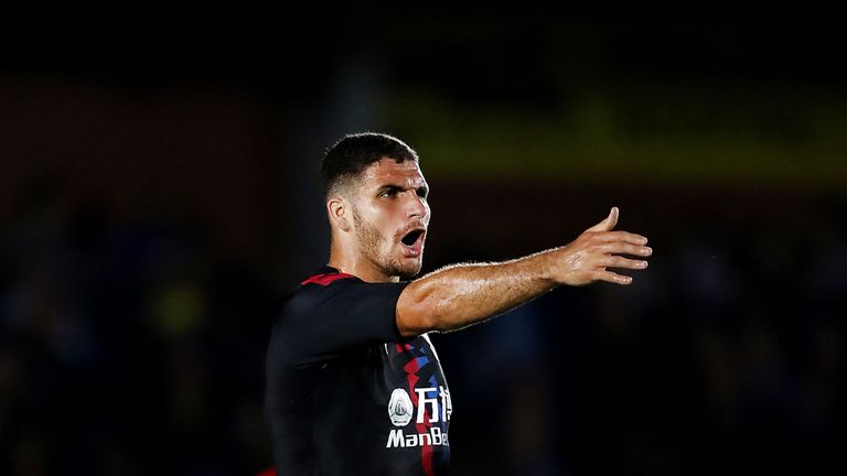 Crystal Palace centre-back Ryan Inniss playing against AFC Wimbledon in a pre-season friendly in summer 2019