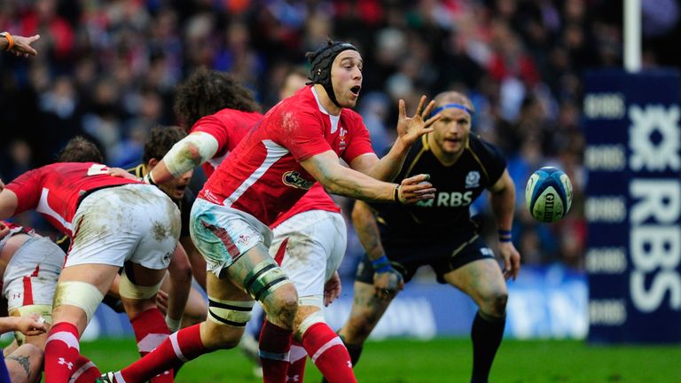 during the RBS Six Nations match between Scotland and Wales at Murrayfield Stadium on March 9, 2013 in Edinburgh, Scotland. 