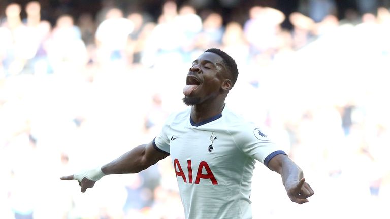 Serge Aurier celebrates his goal against Crystal Palace