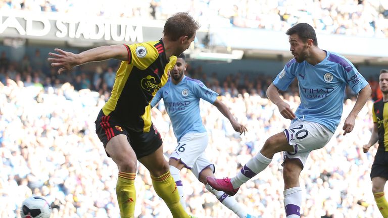 Bernardo Silva scored his second and City's sixth early in the second half