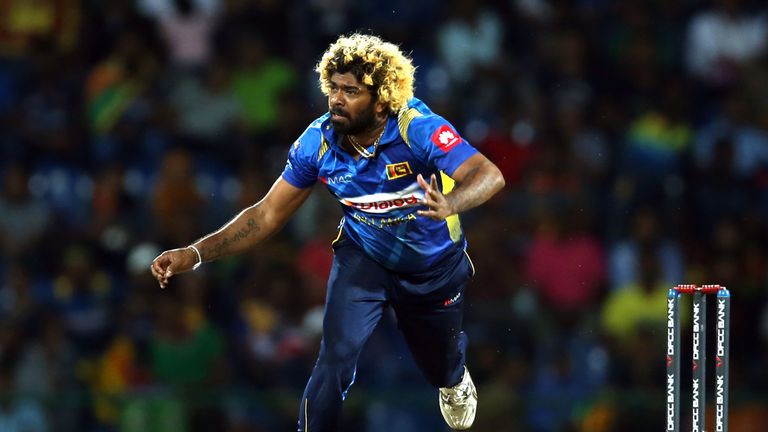 Lasith Malinga, Sri Lankan bowler, bowling in a T20 match